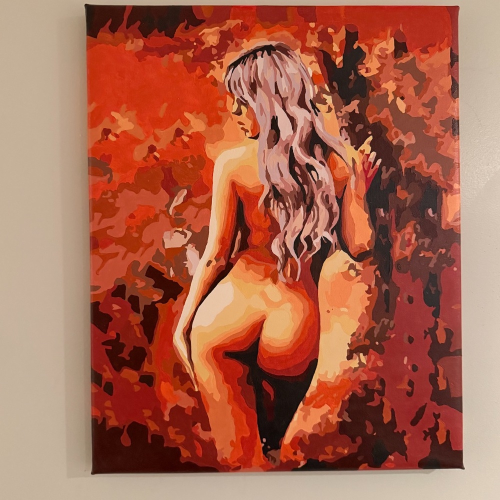Unframed 16x20x1 One Last Glance Acrylic Painting 2023